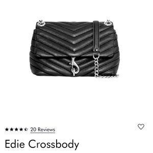 NWT Rebecca Minkoff Edie Crossbody in Black with Silver!